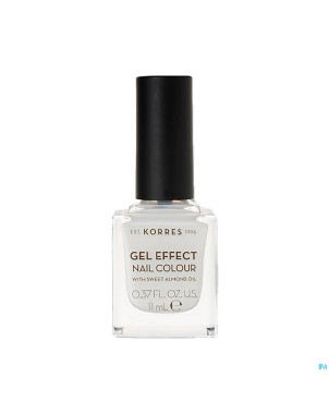 Korres km gel effect nail 02 porcelain white 11ml