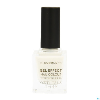 Korres km gel effect nail 02 porcelain white 11ml