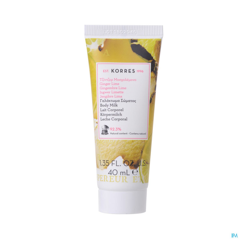 Korres kb lait corporel gingembre lime    40ml