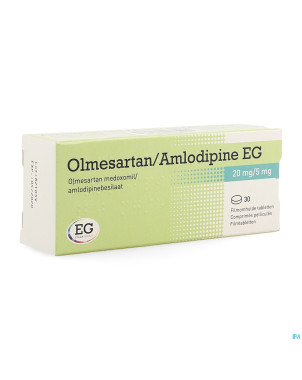 Olmesartan amlodipine eg 20mg/ 5mg comp pell  30