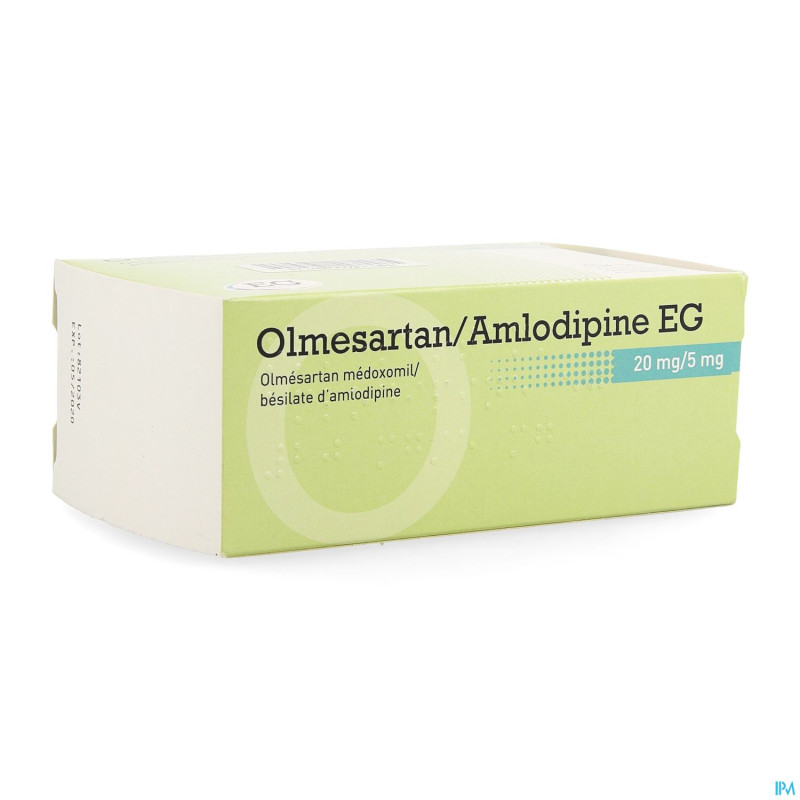 Olmesartan amlodipine eg 20mg/ 5mg comp pell 100