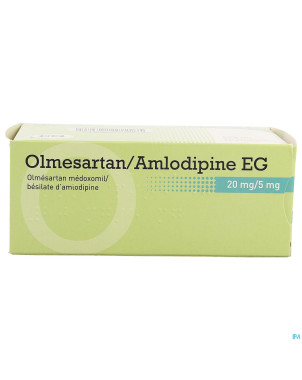 Olmesartan amlodipine eg 20mg/ 5mg comp pell 100