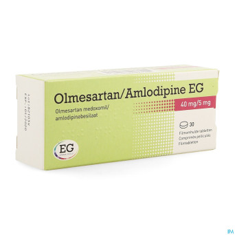 Olmesartan amlodipine eg 40mg/ 5mg comp pell  30