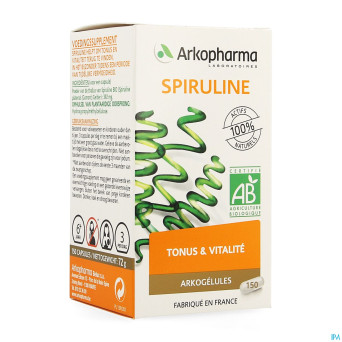 Arkogelules spiruline bio  caps 150