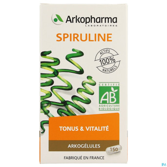 Arkogelules spiruline bio  caps 150