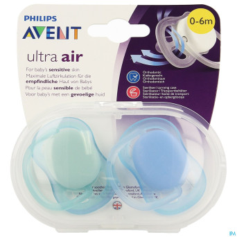 Philips avent sucette +0m 2 air boy    scf244/20