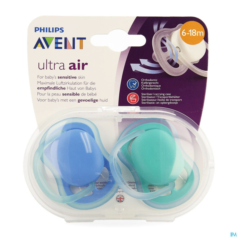 Philips avent sucette +6m 2 air boy    scf244/22