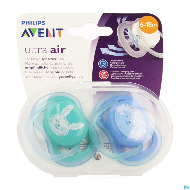Philips avent sucette +6m air boy deco   scf344/22