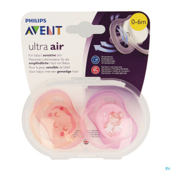 Philips avent sucette +0m air girl deco  scf345/20