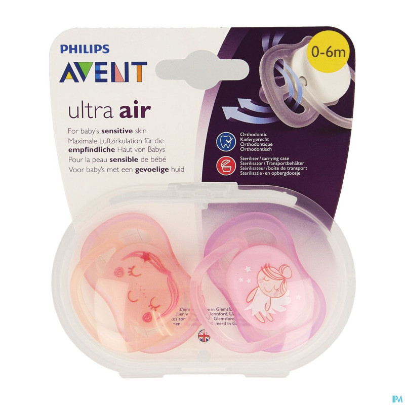 Philips avent sucette +0m air girl deco  scf345/20