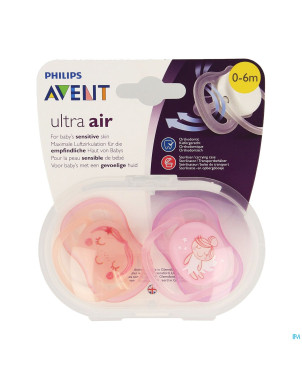 Philips avent sucette +0m air girl deco  scf345/20