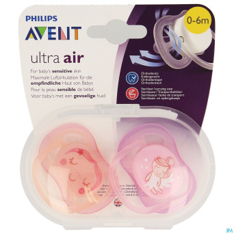 Philips avent sucette +0m air girl deco  scf345/20