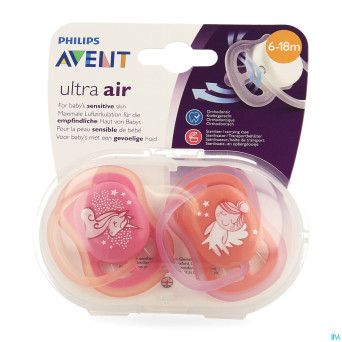 Philips avent sucette +6m air girl deco  scf345/22