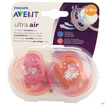 Philips avent sucette +6m air girl deco  scf345/22