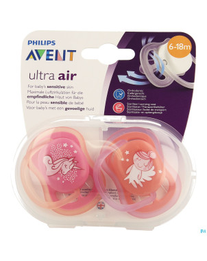 Philips avent sucette +6m air girl deco  scf345/22