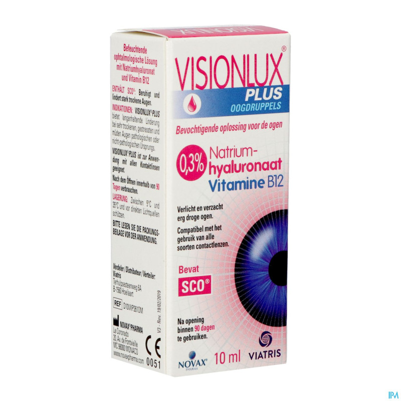 Visionlux plus gouttes yeux fl 1 x 10ml