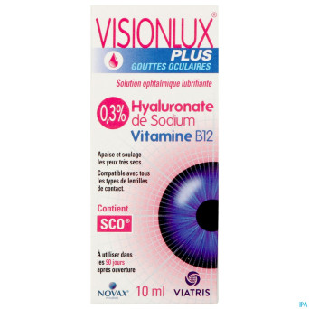 Visionlux plus gouttes yeux fl 1 x 10ml
