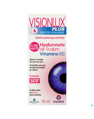 Visionlux plus gouttes yeux fl 1 x 10ml
