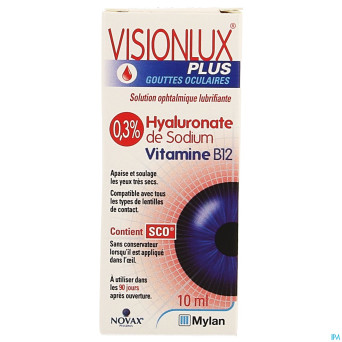 Visionlux plus gouttes yeux fl 1 x 10ml