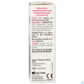 Visionlux plus gouttes yeux fl 1 x 10ml