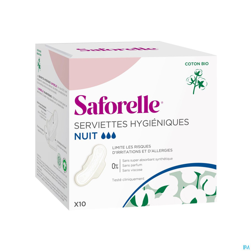 Saforelle serviettes hygieniques nuit    10