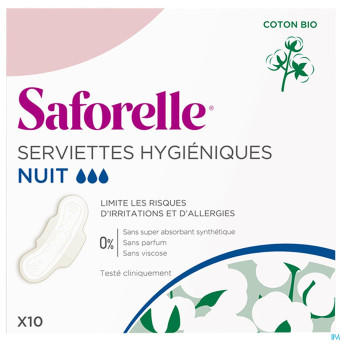 Saforelle serviettes hygieniques nuit    10