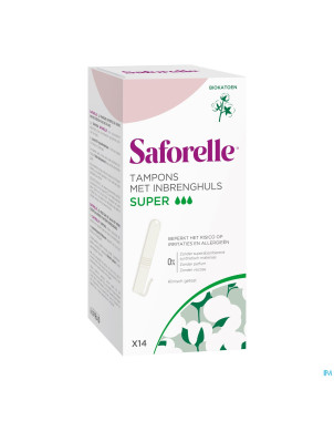 Saforelle coton protect tampons applicat. super 14