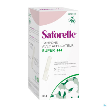 Saforelle coton protect tampons applicat. super 14