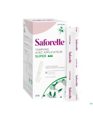 Saforelle coton protect tampons applicat. super 14