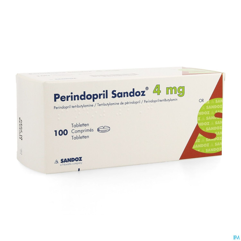 Perindopril sandoz 4mg impexeco comp 100 x 4mg pip