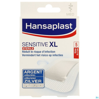 Hansaplast med sensitive  xl 6cmx7cm    strips 5