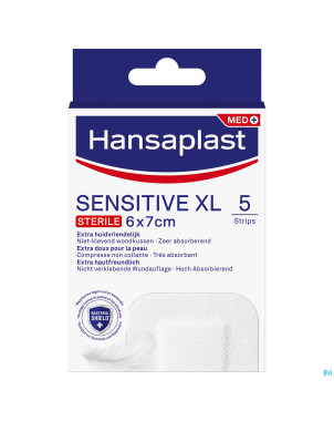 Hansaplast sensitive  xl 6cmx7cm    strips 5