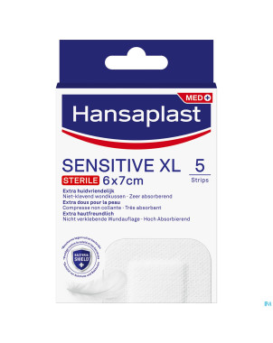 Hansaplast sensitive  xl 6cmx7cm    strips 5