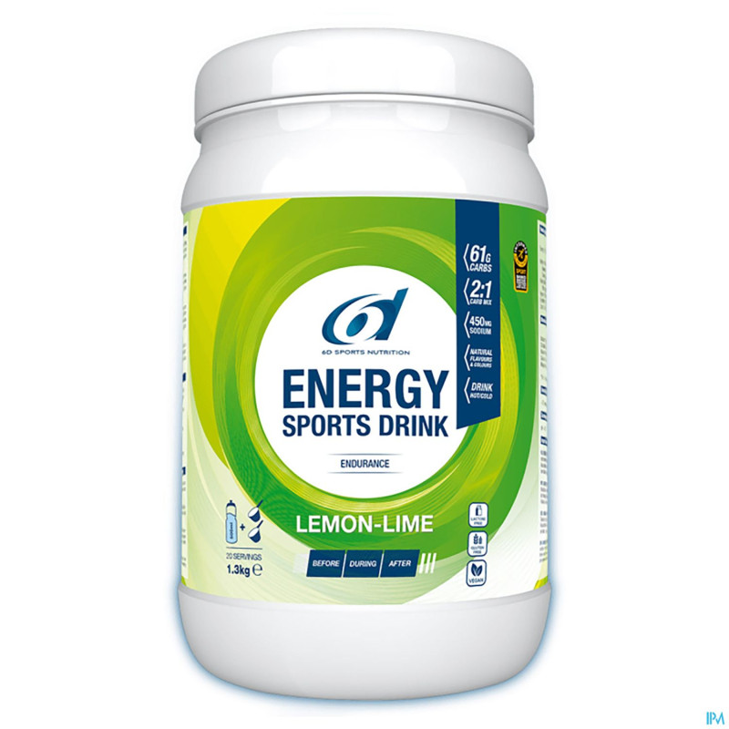 6d sixd energy sports drink lemon lime pdr  1,3kg