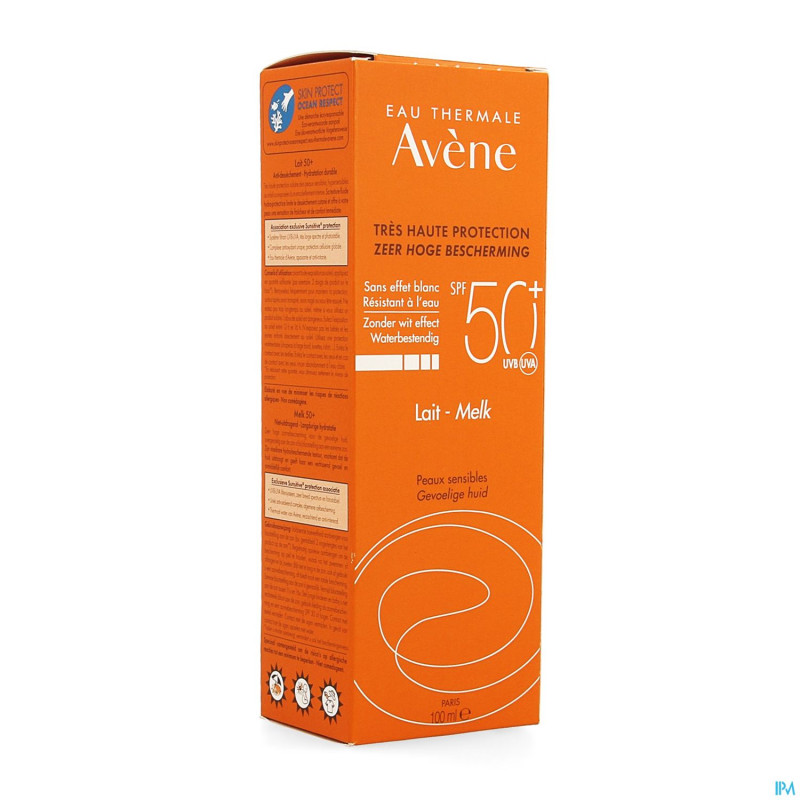 Avene sol spf50+ lait tres haute protect.    100ml