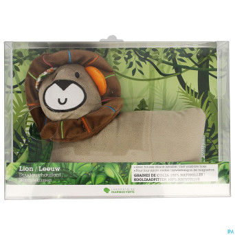 Marque v doudou chauffant lion    26x22cm