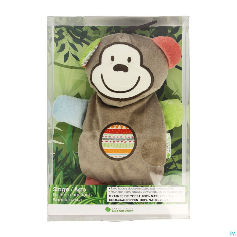 Marque v doudou chauffant singe    22x25cm