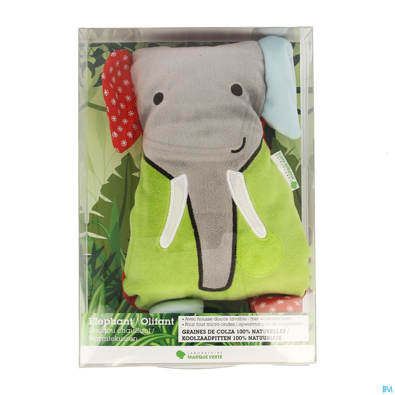 Marque v doudou chauffant elephant    17x25cm