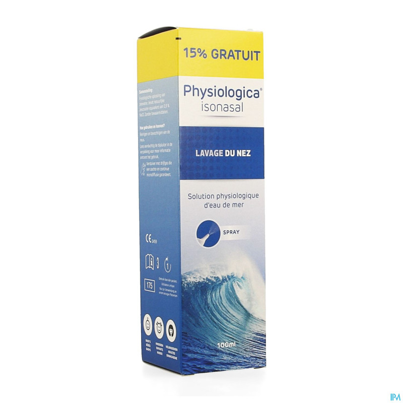 Physiologica isonasal    spray 100ml 15% gratuit