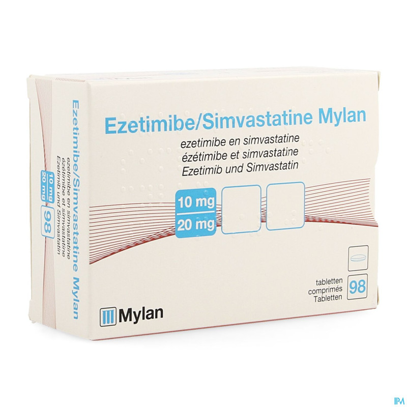 Ezetimibe simvastatine viatris 10mg/20mg comp 98