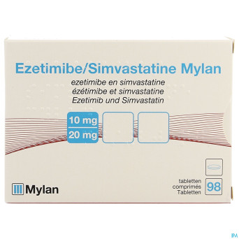 Ezetimibe simvastatine viatris 10mg/20mg comp 98