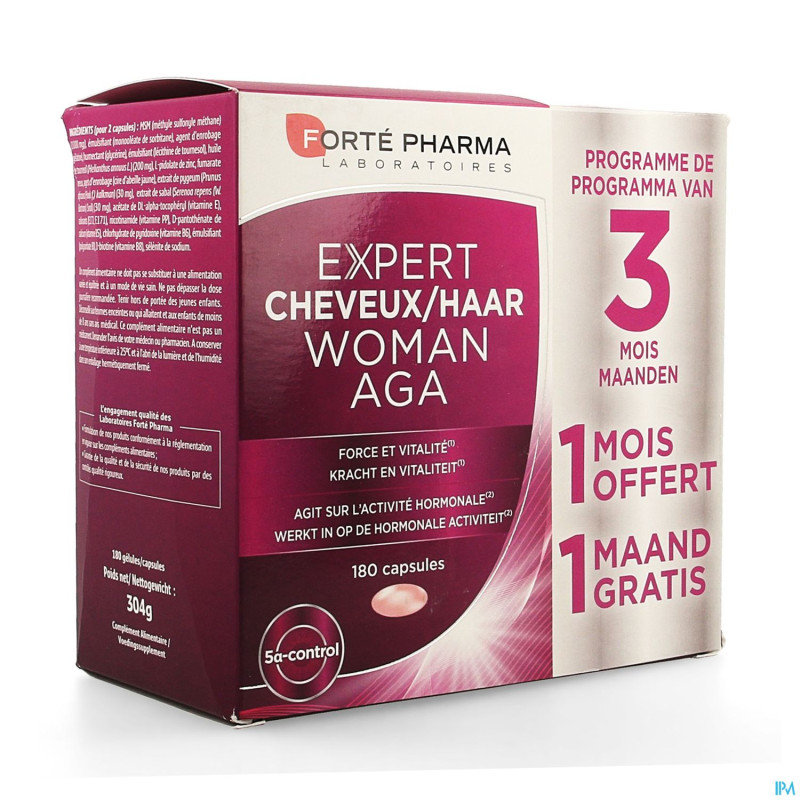 Expert cheveux femme aga caps 180    2+1 gratuit