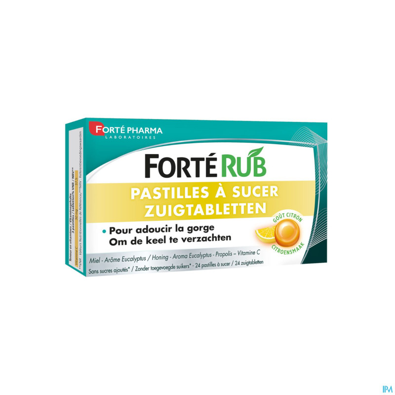 Forte rub pastilles gorge citron 24
