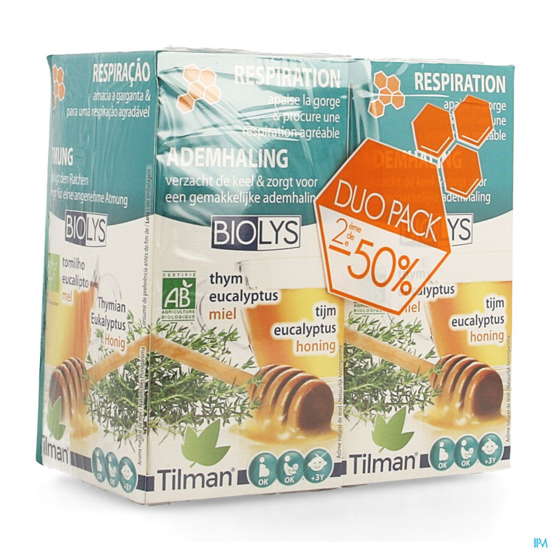 Biolys thym-eucalyptus-miel bio duo tea-bags 2x20