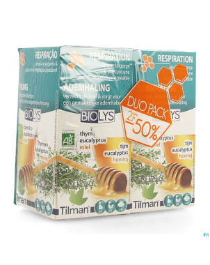 Biolys thym-eucalyptus-miel bio duo tea-bags 2x20