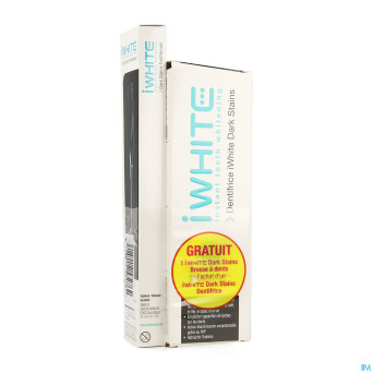 Iwhite dark stains dentifrice + brosse dents grat.