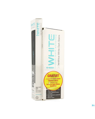 Iwhite dark stains dentifrice + brosse dents grat.