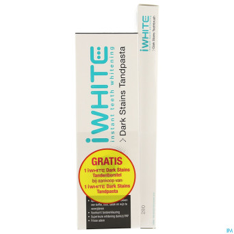 Iwhite dark stains dentifrice + brosse dents grat.