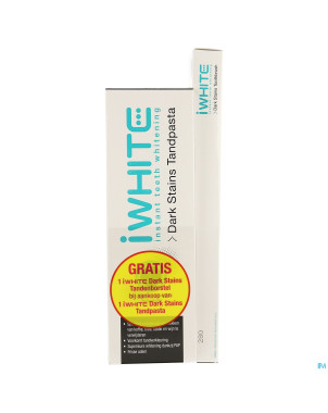 Iwhite dark stains dentifrice + brosse dents grat.