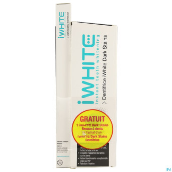 Iwhite dark stains dentifrice + brosse dents grat.